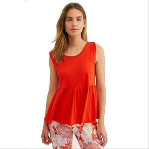Free People ‘Anytime Peplum Tank’ Cotton Top